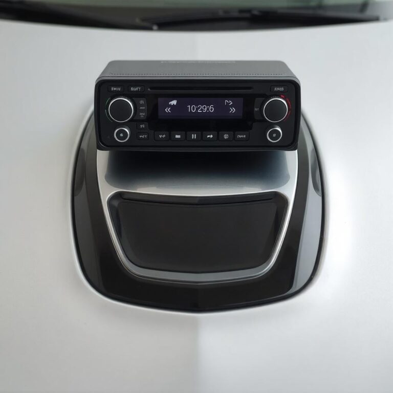 car radio on a car bonnet