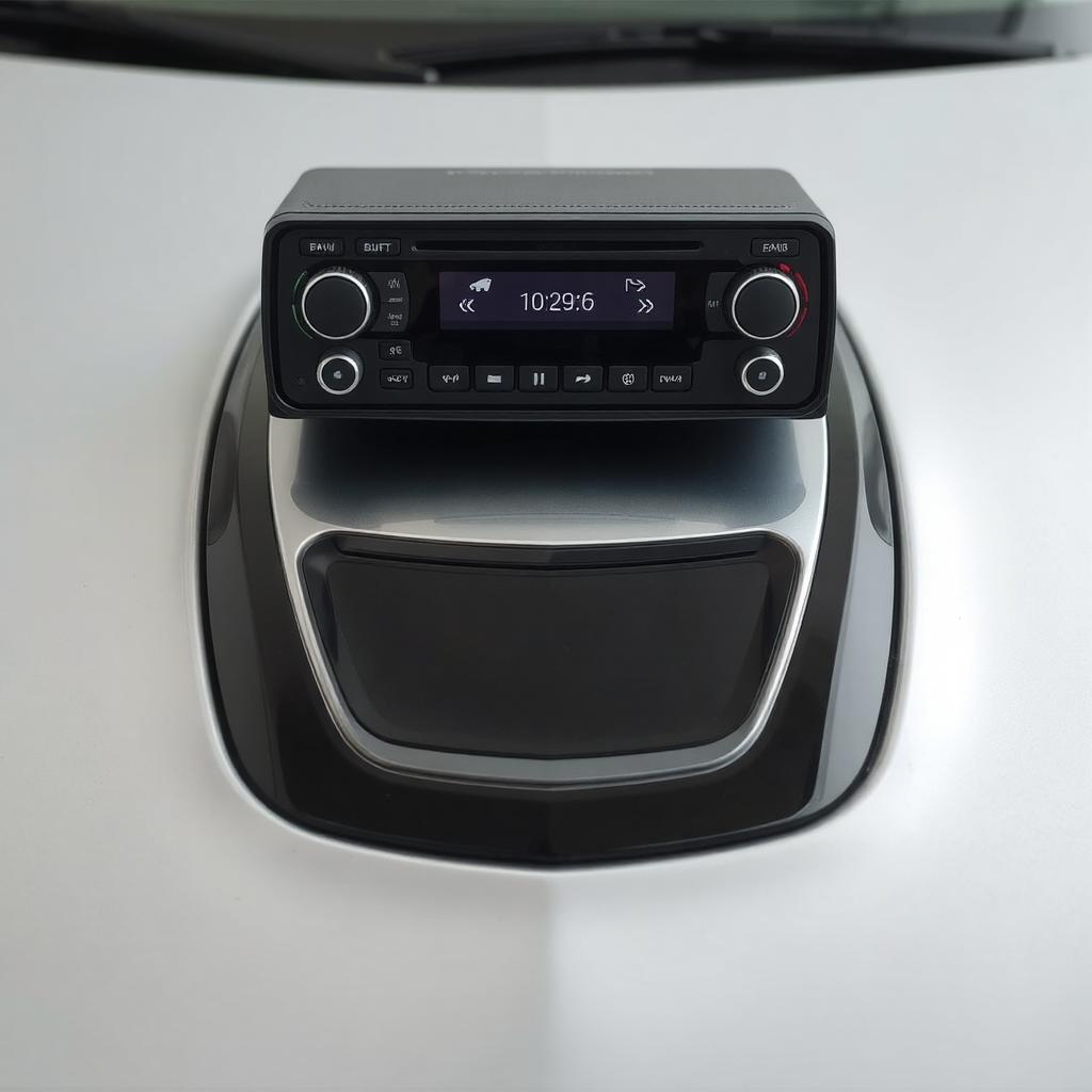 car radio on a car bonnet