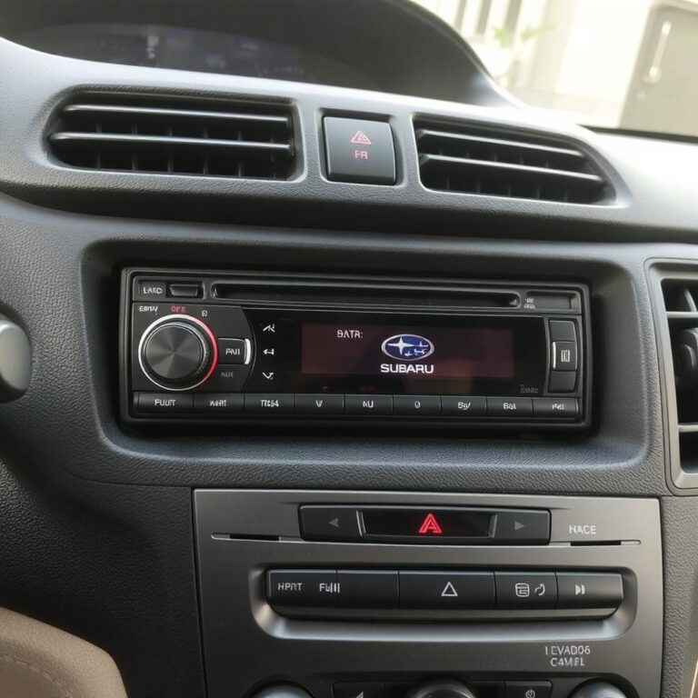 subaru Car radio on the dashboard